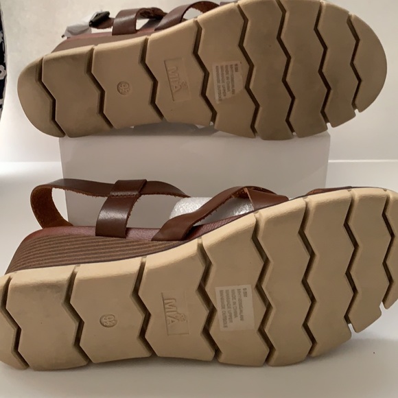Mia girl Crisscross strap Wedge Sandals Brown 7.5,8,8.5,9.5 - Picture 8 of 12